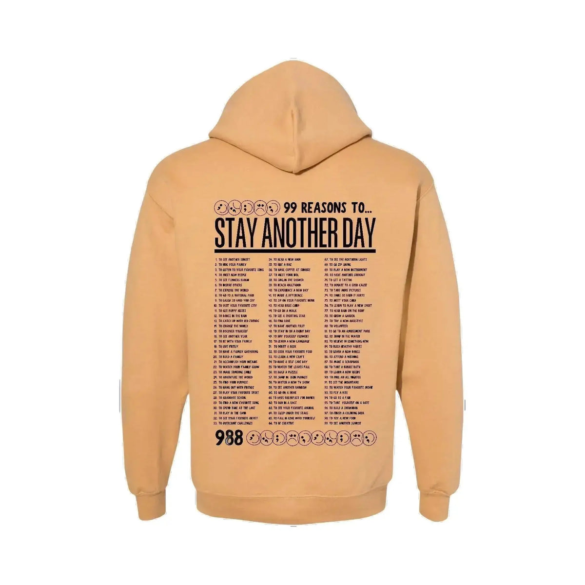 Stay Another Day Unisex Casual Cozy Sweatshirt - 99 Reasons Graphic Print Mental Health Awareness Pullover, Long Sleeve Crewneck, Unisex Fit for Easy Styling, Plus Size Clothes (SM-5X), Classic Menswear, Hoodie Styles