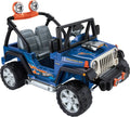 Power Wheels Hot Wheels Jeep Wrangler Battery-Powered Ride-On Toy Vehicle with Music & Sounds, 12V