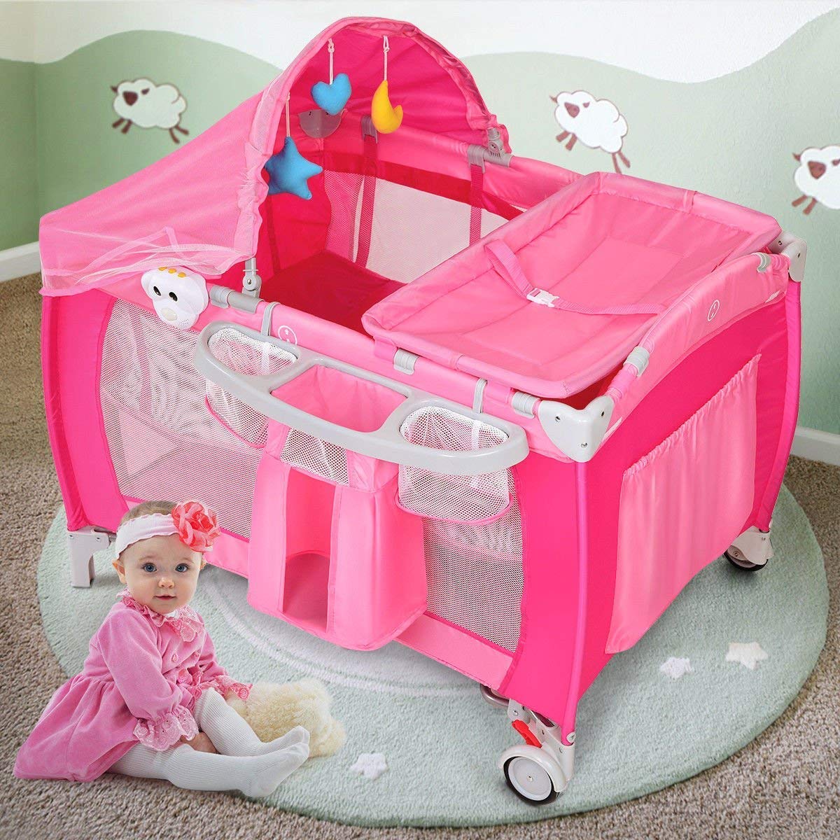Costzon Playard Reversible Changer Bassinet