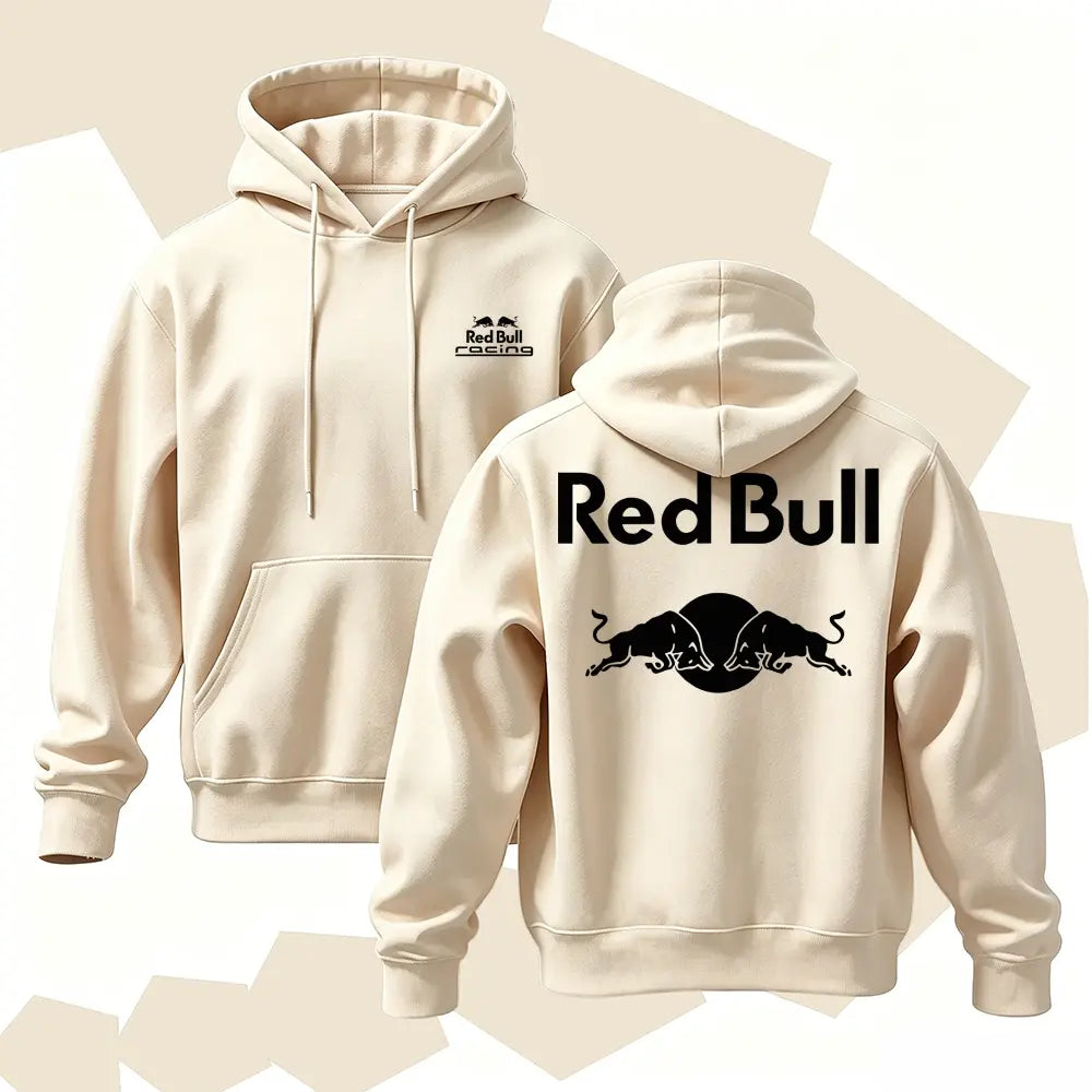 Racing Graphic Hoodie, Men's Cotton Pullover Sweatshirt, Vintage Streetwear Hoodie, Bold Back Print Casual Long Sleeve Top