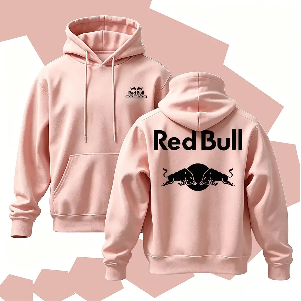 Racing Graphic Hoodie, Men's Cotton Pullover Sweatshirt, Vintage Streetwear Hoodie, Bold Back Print Casual Long Sleeve Top
