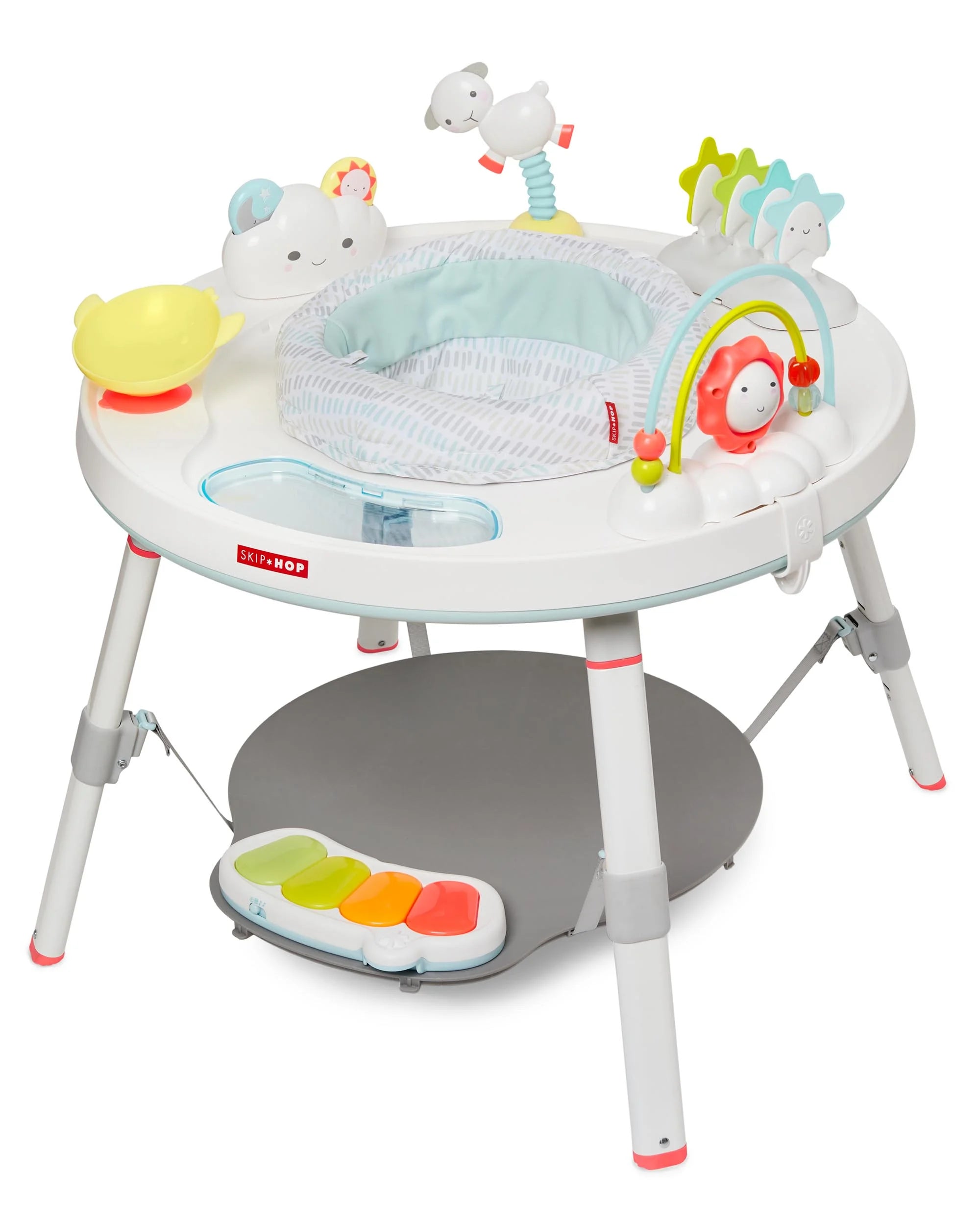Skip Hop Baby Activity Center: Interactive Play Center with 3-Stage Grow-with-Me Functionality, 4mo+, Silver Lining Cloud