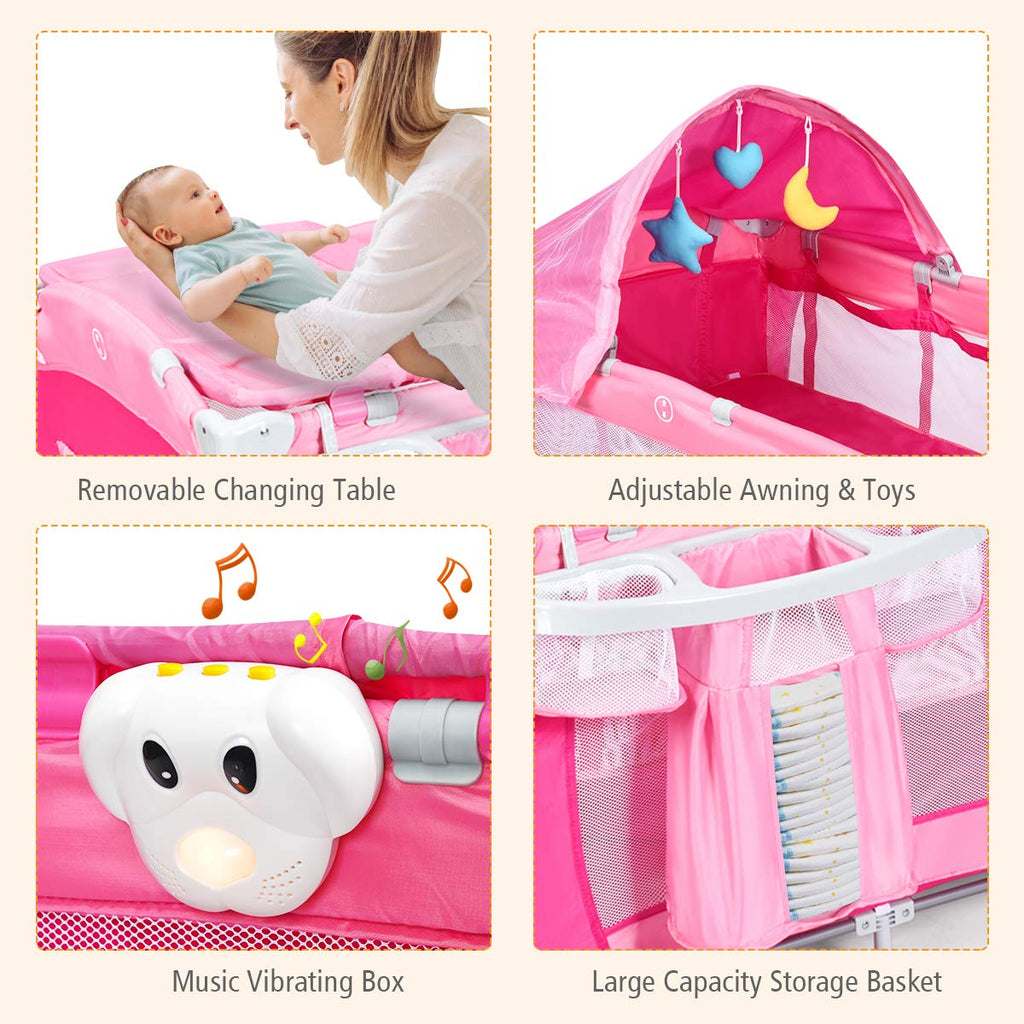 Costzon Playard Reversible Changer Bassinet